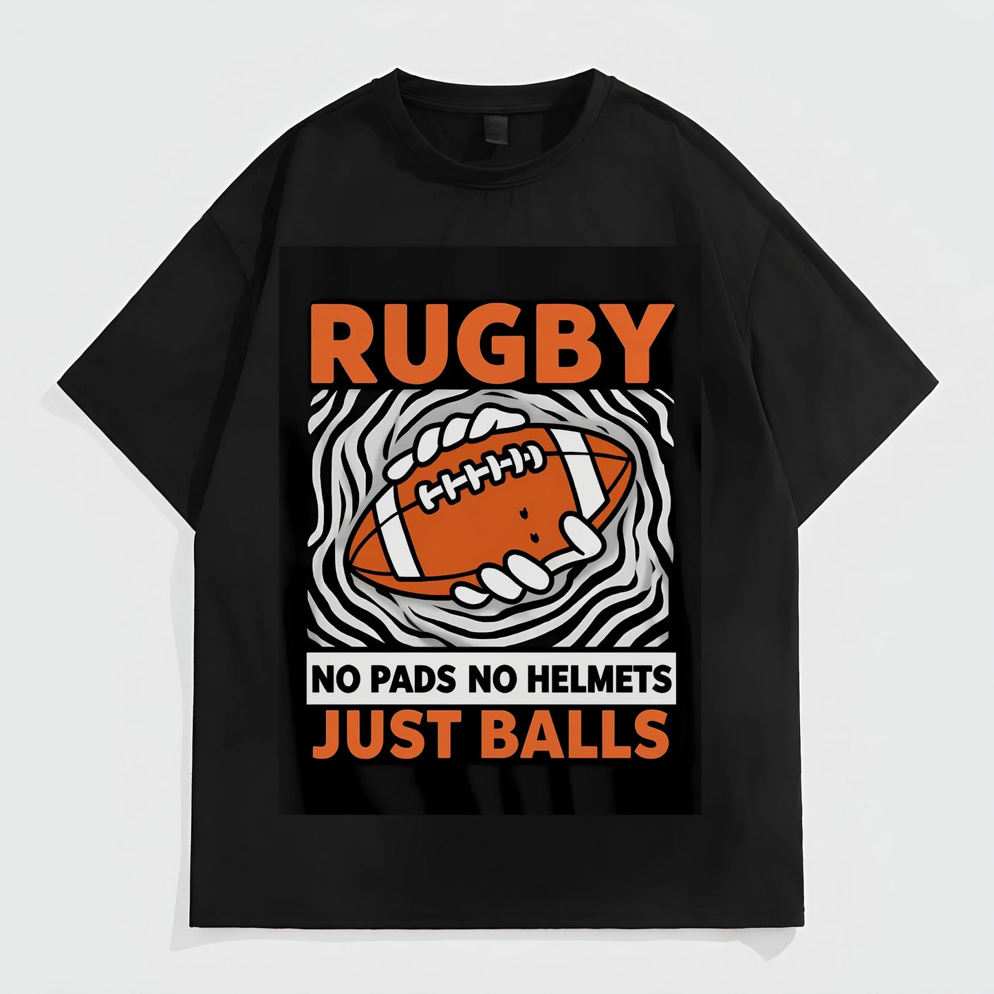 Men's Casual T-Shirt Rugby Ball Graphic Print Sports Fan Wear Fashion Tees 2025