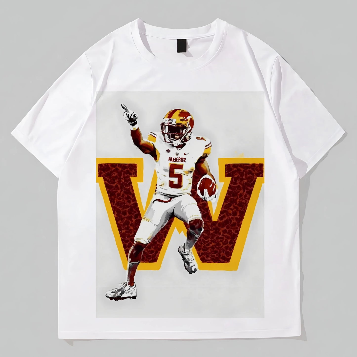 White T-Shirt with Sports Player Graphic and Large Letter Print for Casual Wear Graphic Fashion Tees For Man