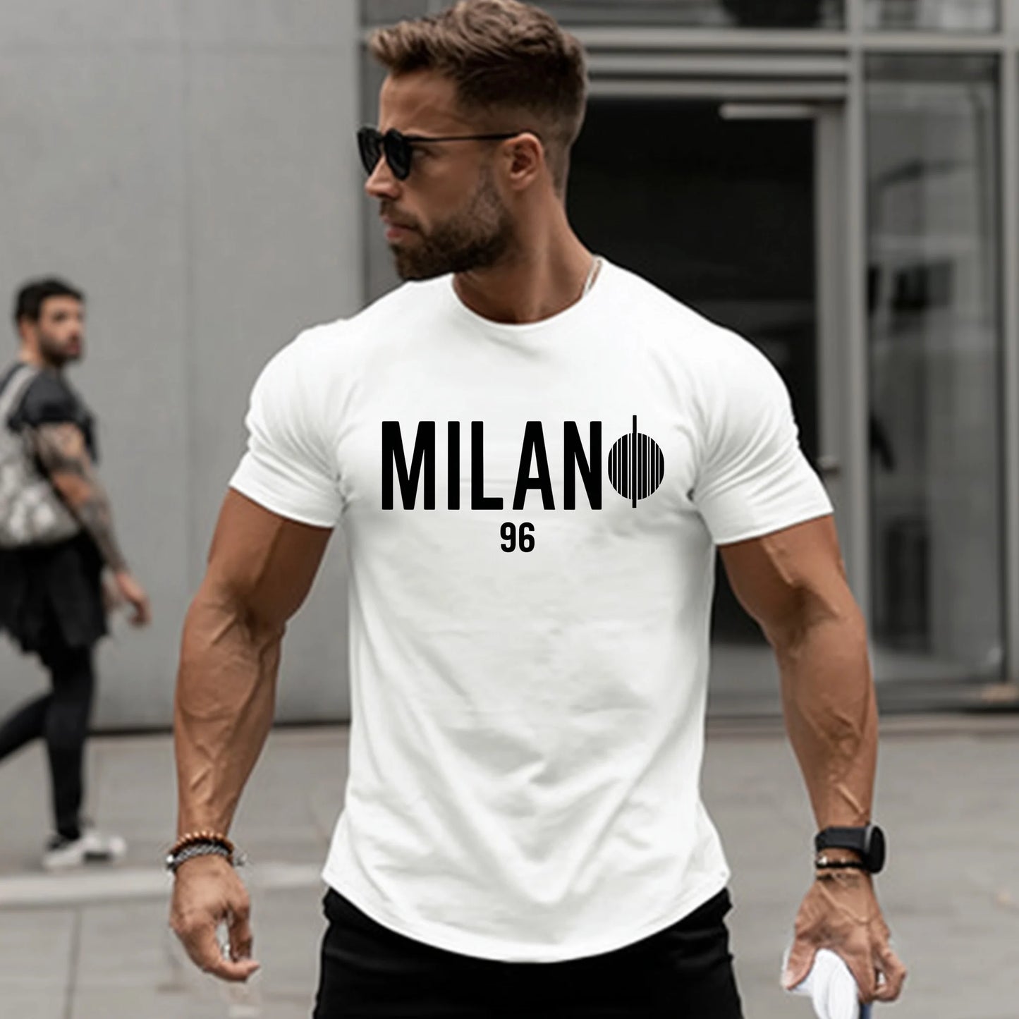 Trendy Tees For Man Casual T-Shirt Milano 96 Graphic Print for Urban Streetwear