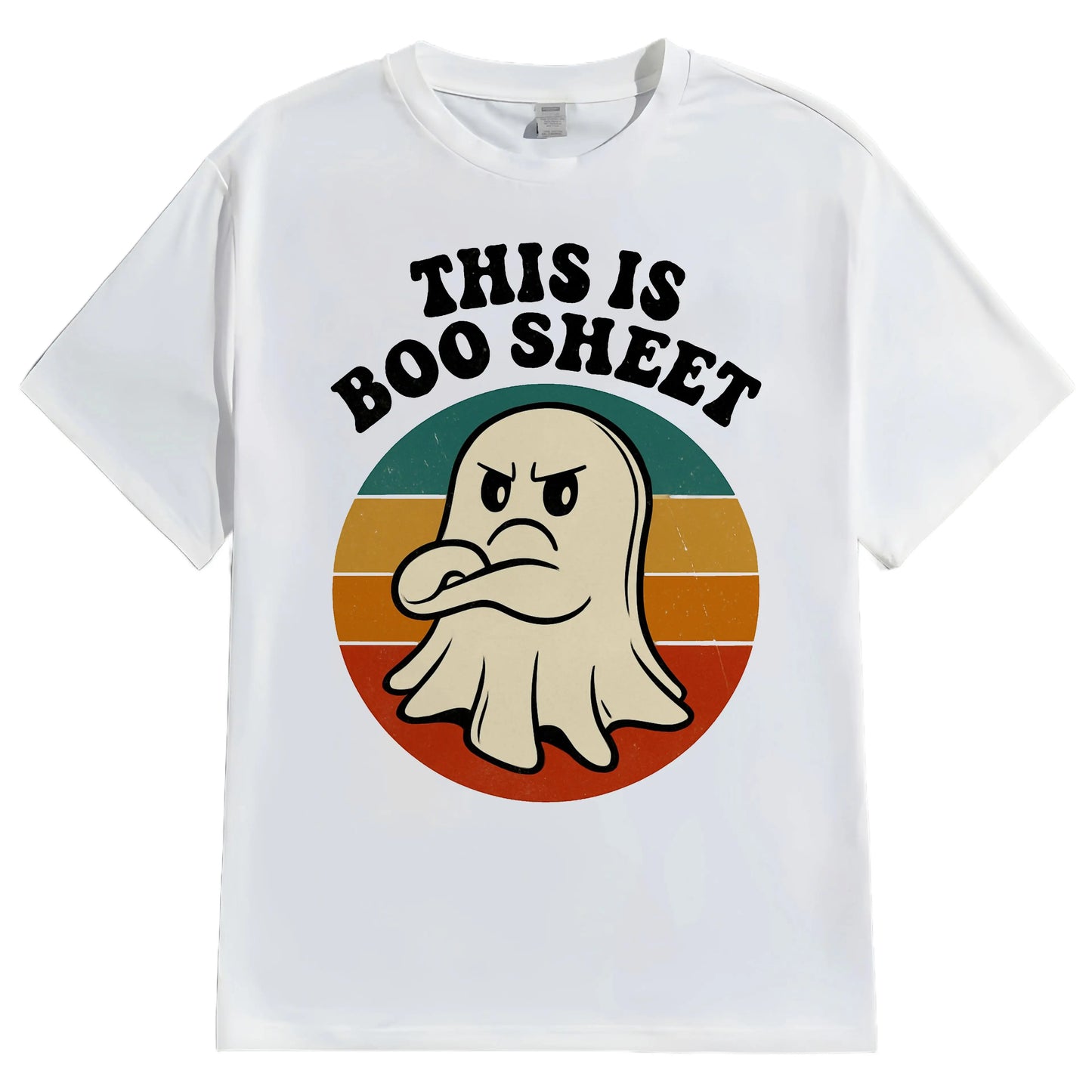 Halloween Casual Round Neck Short Sleeve T-Shirt Regular Fit Print Comfortable Breathable Men's Top Wear for Daily Use