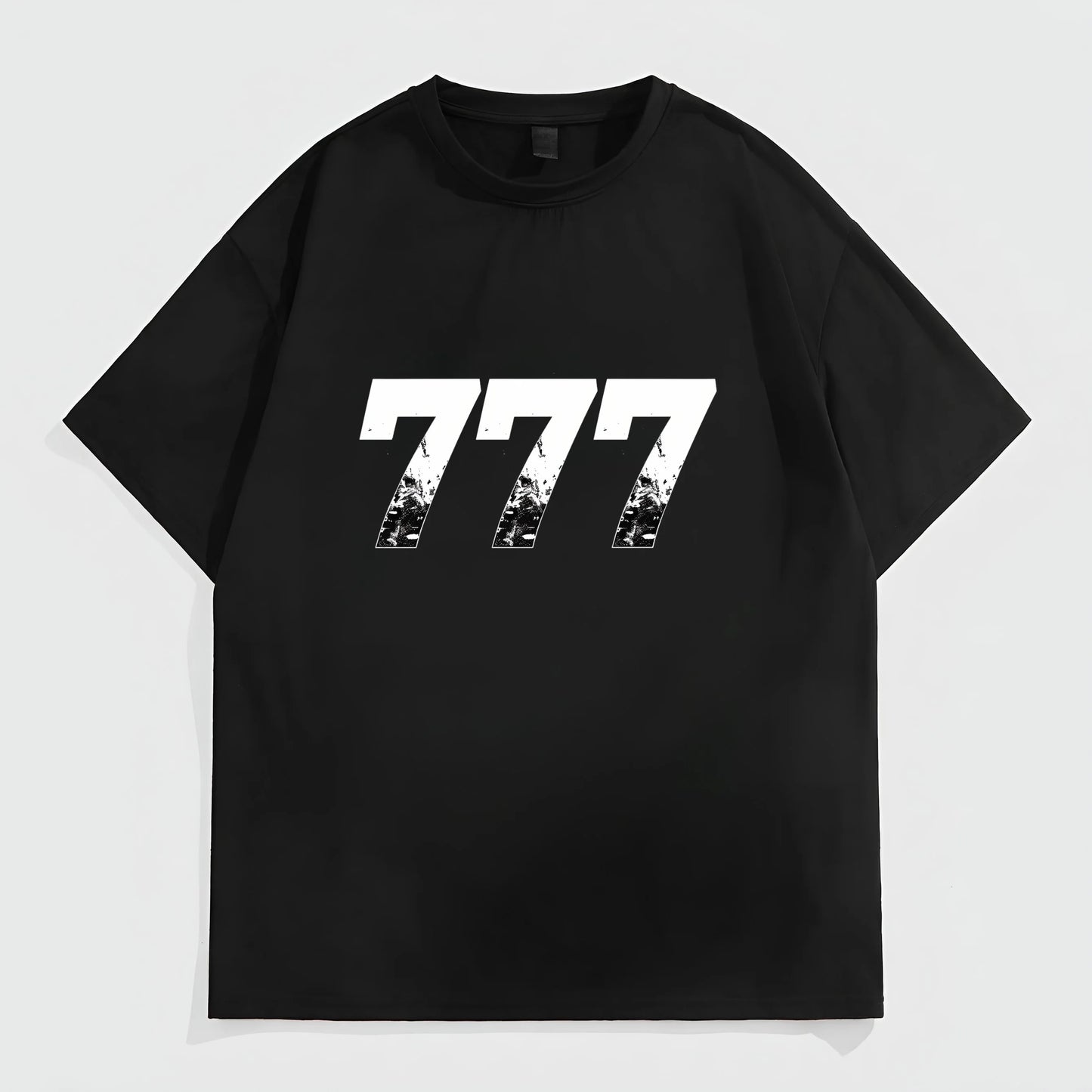 Men's Casual T-Shirt Large Number 777 Print Daily Wear Street Style Top for Summer Outdoor Activities Graphic Tees Outfit