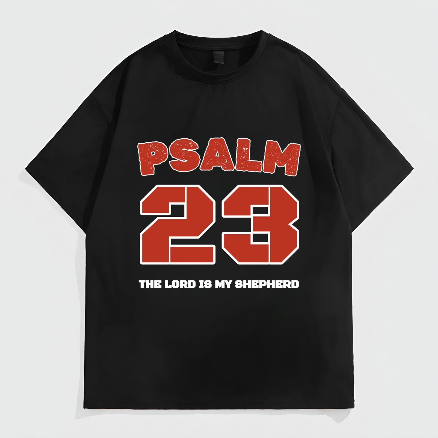Men's Casual T-Shirt Psalm 23 The Lord Is My Shepherd Print Graphic Tee for Daily Wear Graphic Tees Outfit