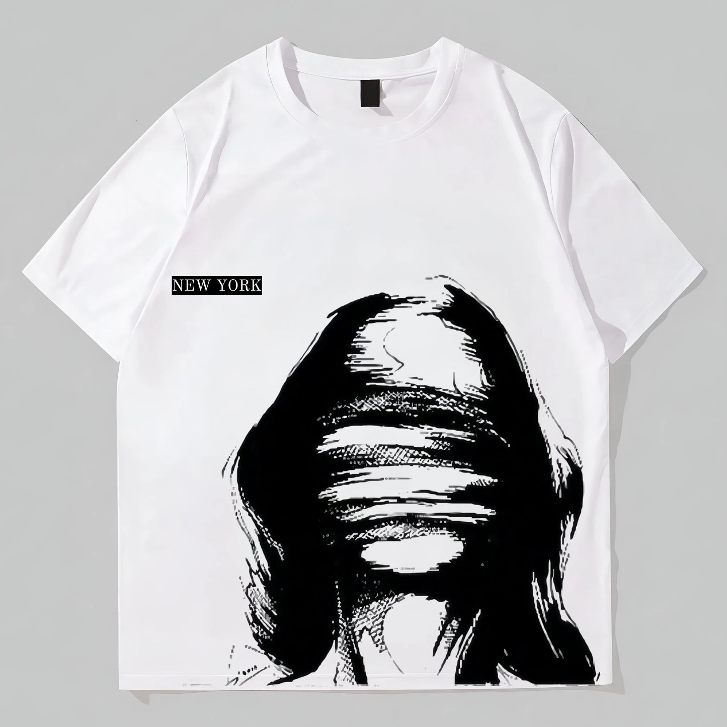 Men's Short Sleeve T-Shirt Abstract Face Art Print New York Casual Daily Wear Graphic Fashion Tees For Man