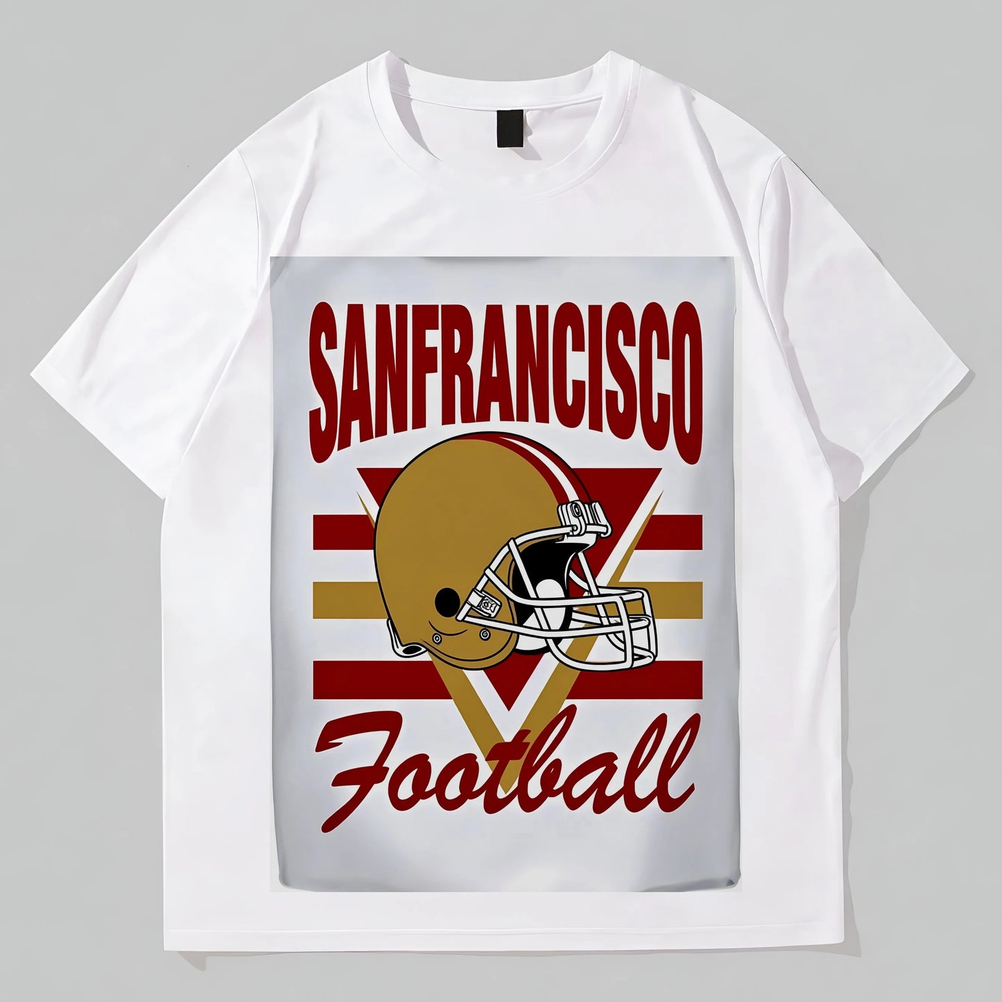 Casual T-Shirt with City Name and Sports Helmet Design for Outdoor Activities Graphic Fashion Tees For Man