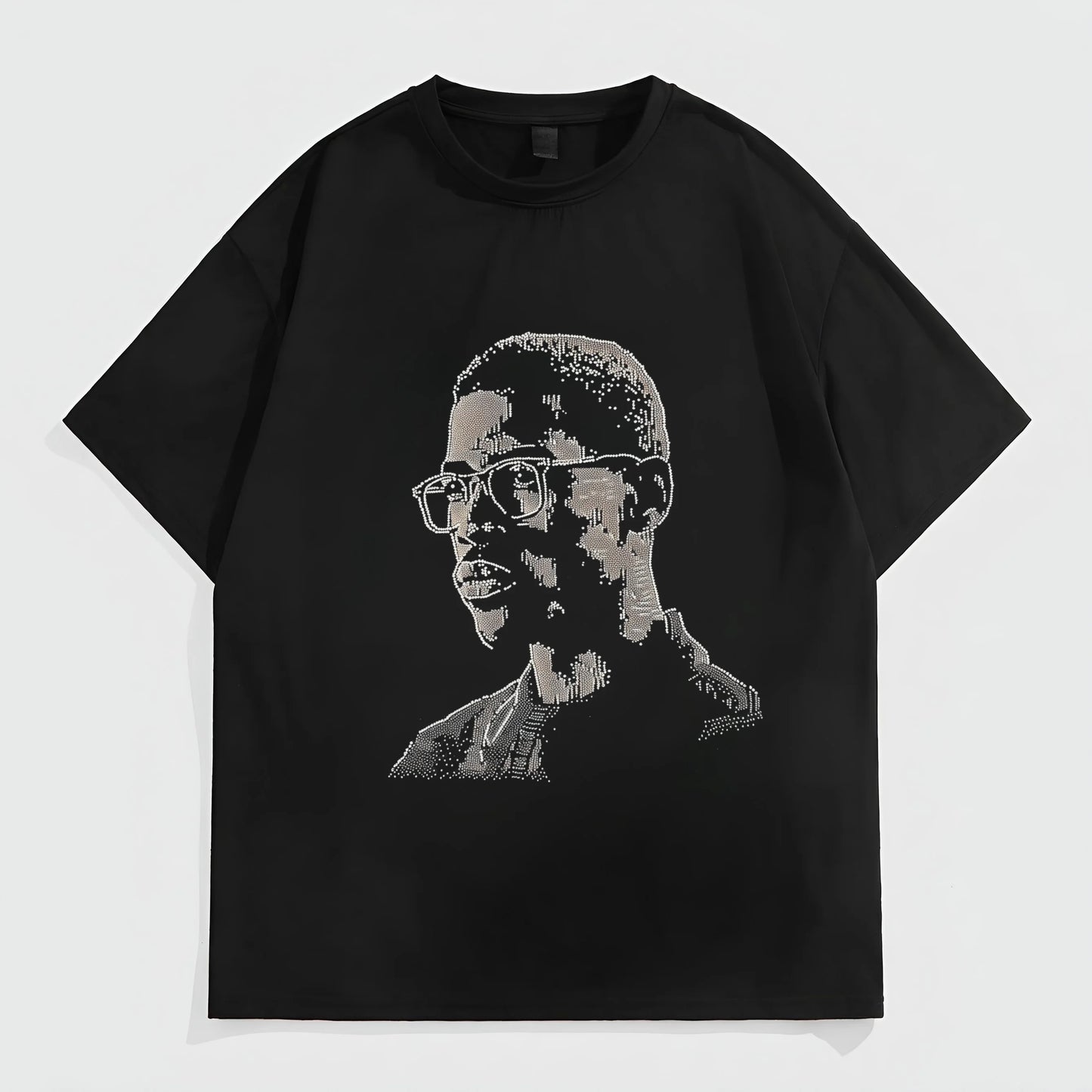 Men's Casual T-Shirt with Unique Portrait Print for Daily Wear Graphic Tees Outfit