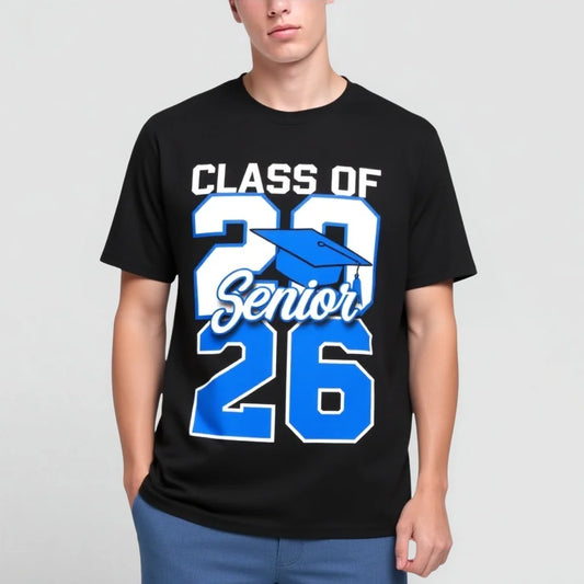 Men's Short Sleeve T-Shirt Class of 2026 Senior Graduation Design for School Events and Parties Trendy Tees For Men