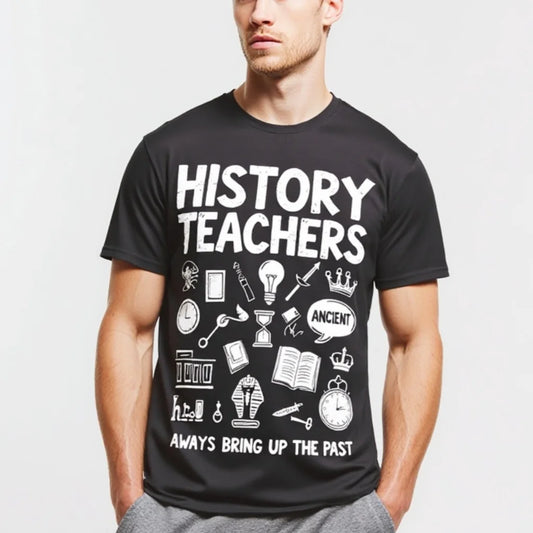 Men's Short Sleeve T Shirt History Teachers Always Bring Up The Past Print Casual Daily Wear Top For School Classroom Trendy Graphic Tee 2025