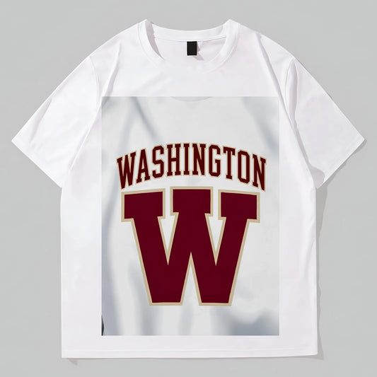 White T-Shirt with Large Letter Print for Casual Wear Graphic Fashion Tees For Man