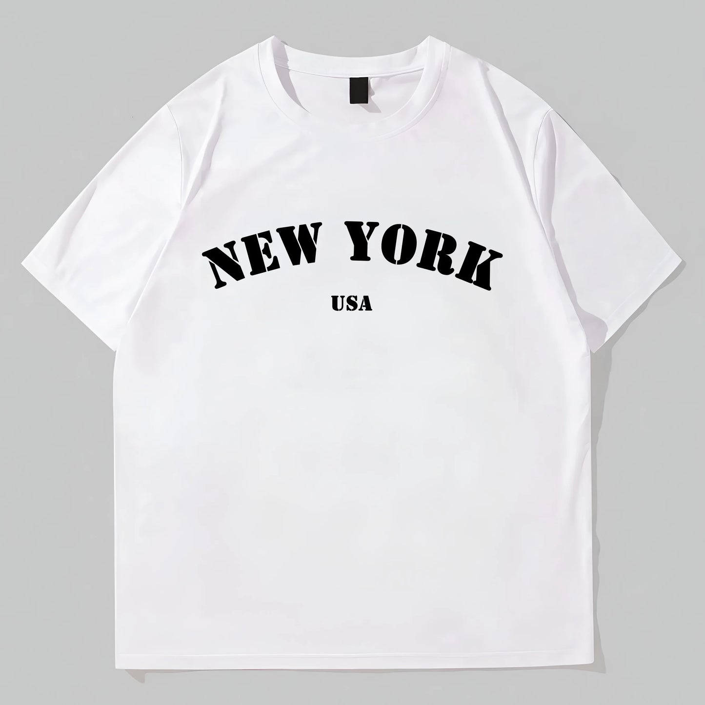 Trendy T-Shirt For Man Round Neck Short Sleeve T-Shirt with City Name Print for Casual Wear