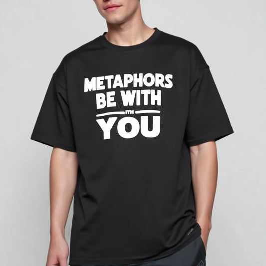 Men's Casual T-Shirt Metaphors Be With You Creative Text Print Daily Wear Street Style Top Graphic Tees Boutique