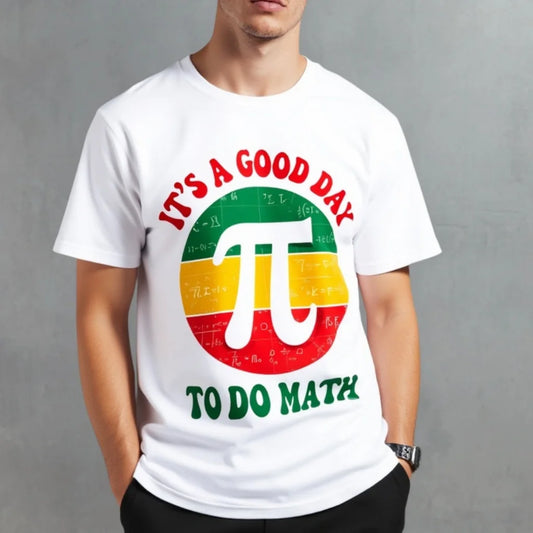 Men's Short Sleeve T Shirt Pi Symbol Math Formula Print Casual Daily Wear for School and Home Use Graphic Tee For Summer 2025