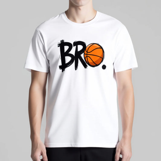 Men's Casual T-Shirt with BRO Basketball Graphic Print for Sports Fans Graphic Tees Boutique