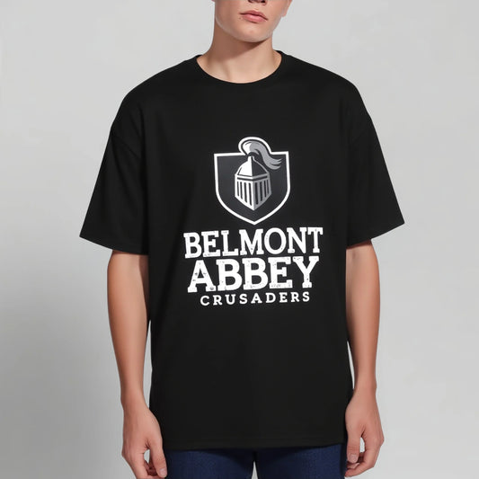 Men's Short Sleeve T-Shirt with Shield and Text Print for Sports Events Graphic Tees Boutique