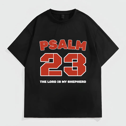 Men's Casual T-Shirt Psalm 23 The Lord Is My Shepherd Print Graphic Tee for Daily Wear Graphic Tees Outfit