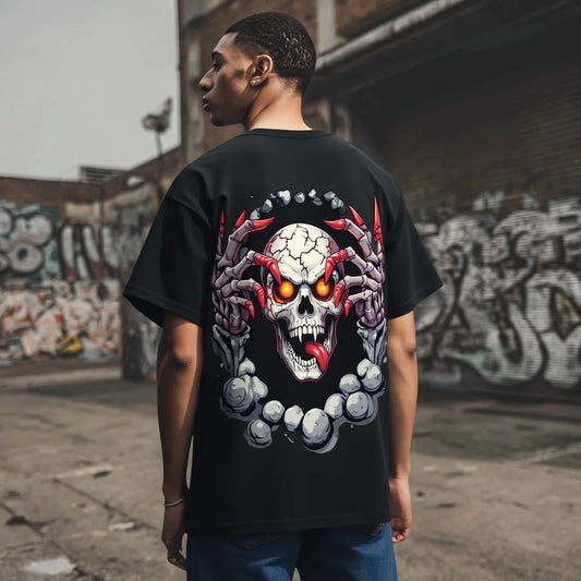 Men's Fashion T Shirt Skull Graphic Tee Streetwear Casual Tee for Urban Outfits Trendy Streetwear Printed Tshirt