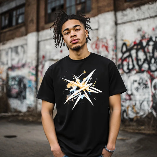 Fashion Graphic Tee Men's Casual T Shirt Abstract Art Print Streetwear Daily Wear