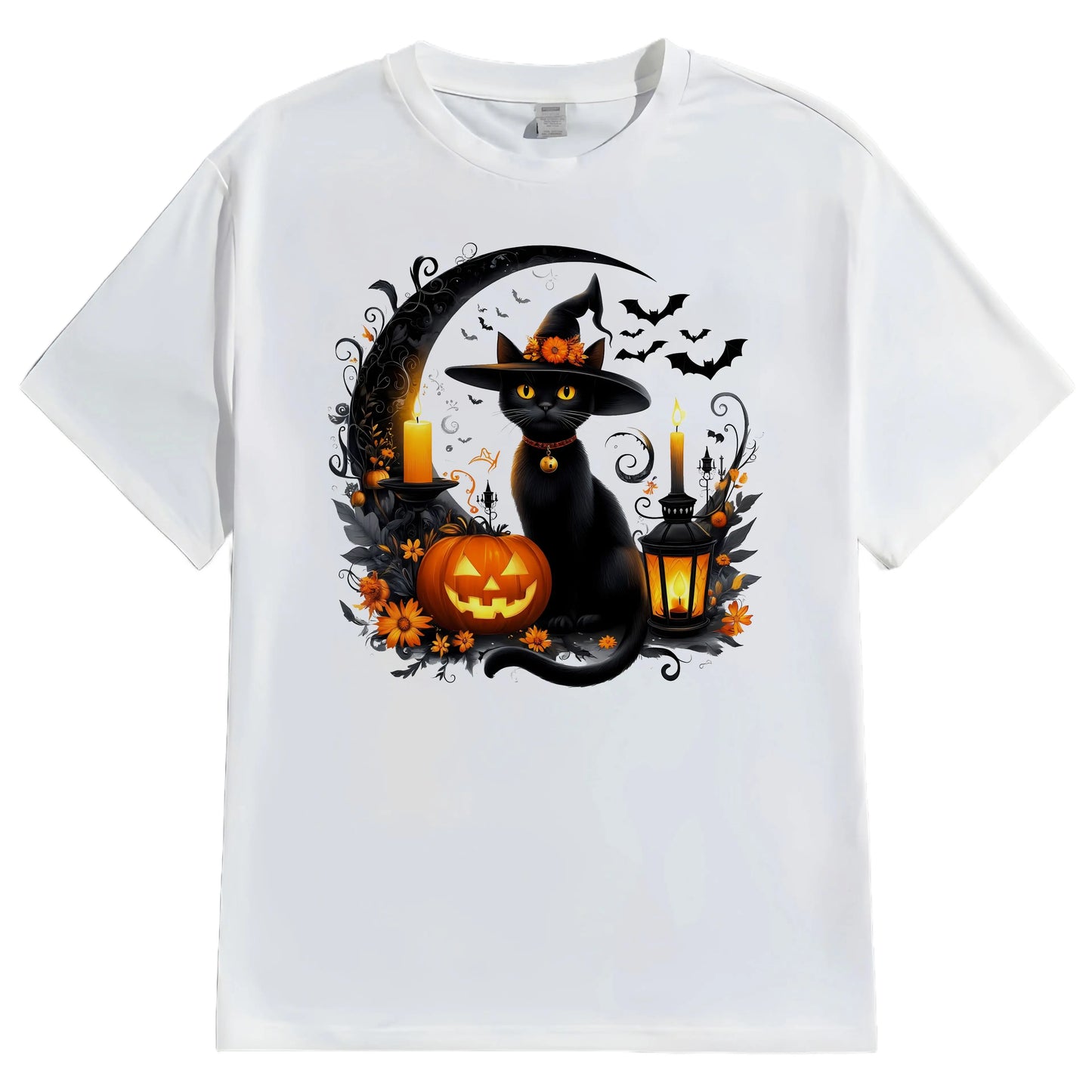 Halloween Casual Round Neck Short Sleeve T-Shirt Regular Fit Print Comfortable Men's Top Fashion Streetwear