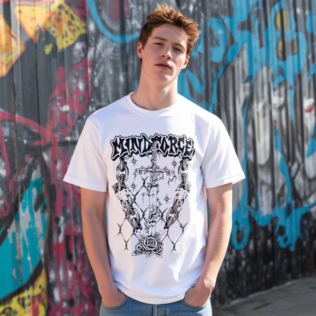 Casual Round Neck Short Sleeve T-Shirt Regular Fit Print Comfortable Men's Top Fashion Streetwear