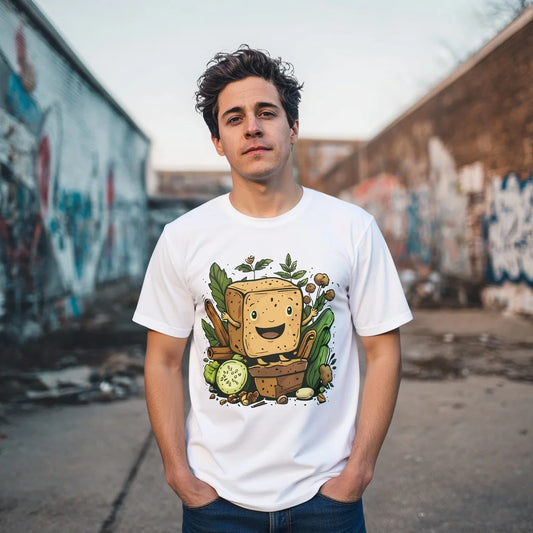 Cute T Shirt For Men | Cartoon Cube Plant Design for Casual Wear | Trendy Graphic Tee 2025| Men's Short Sleeve Cotton Tshirt