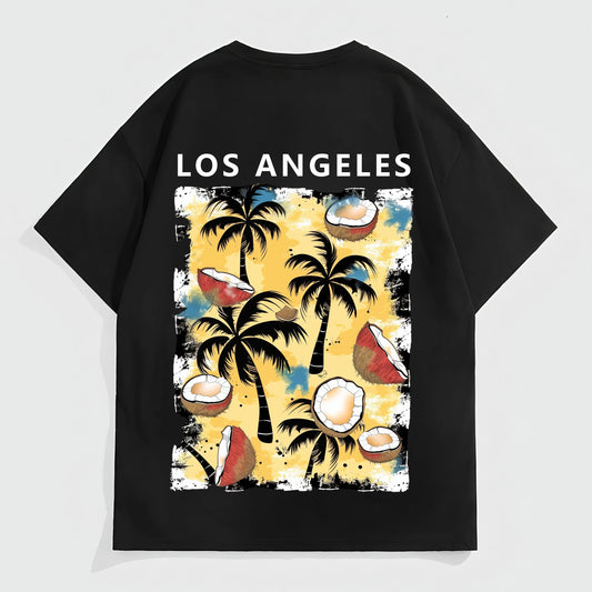 Trendy T-Shirt For Man Men's Short Sleeve T-Shirt Palm Tree Coconut Print Casual Summer Beachwear