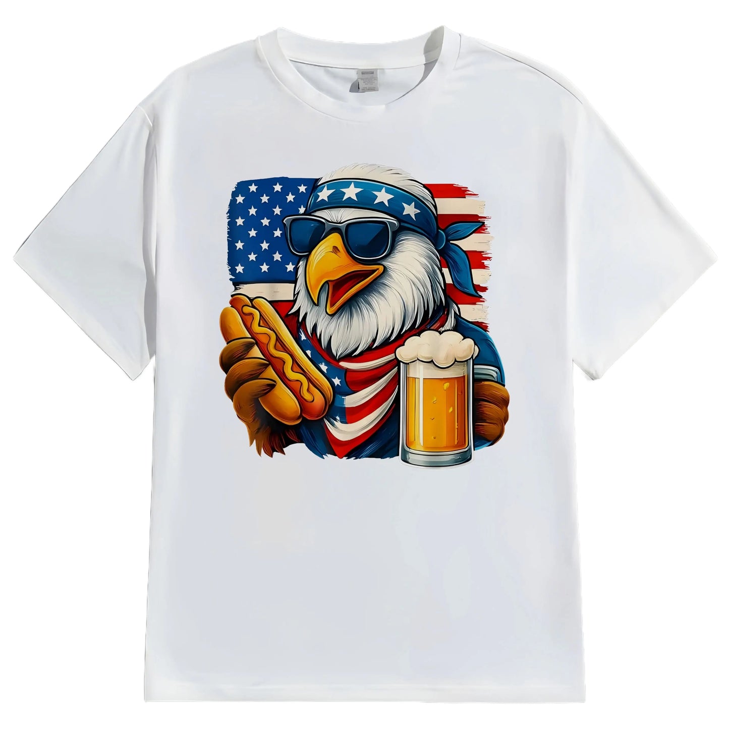 Casual Round Neck Short Sleeve T-Shirt Regular Fit Print Comfortable Men's Top Fashion Streetwear