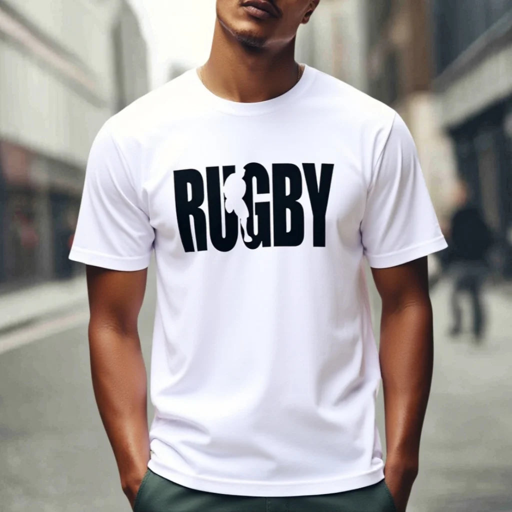 Fashion Graphic Tee Men's Short Sleeve T Shirt Rugby Sport Print Casual Wear for Outdoor Activities
