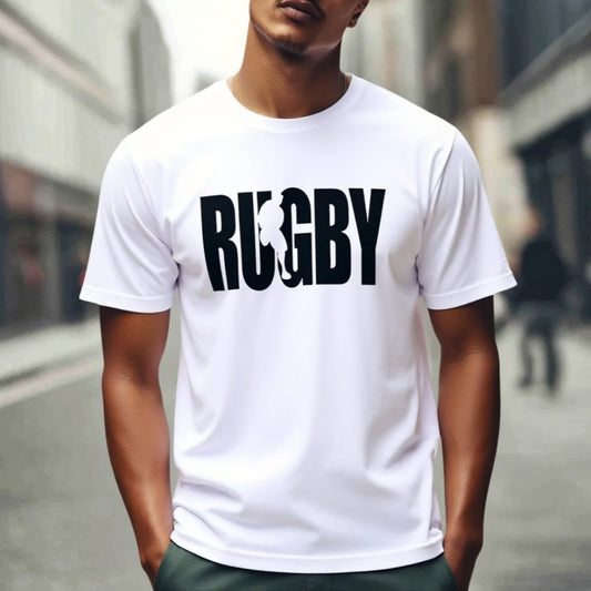 Fashion Graphic Tee Men's Short Sleeve T Shirt Rugby Sport Print Casual Wear for Outdoor Activities