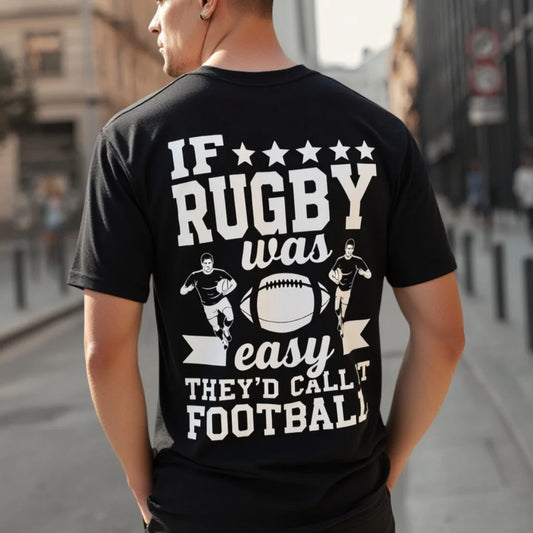 Fashion Graphic Tee Men's T Shirt with Rugby Sport Quote Print for Sports Fans and Casual Wear