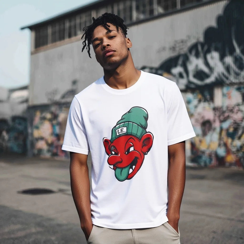 Graphic Tee Design | Men's Casual T Shirt | Cartoon Character Print Streetwear | Fashion Graphic Tee for Daily Wear