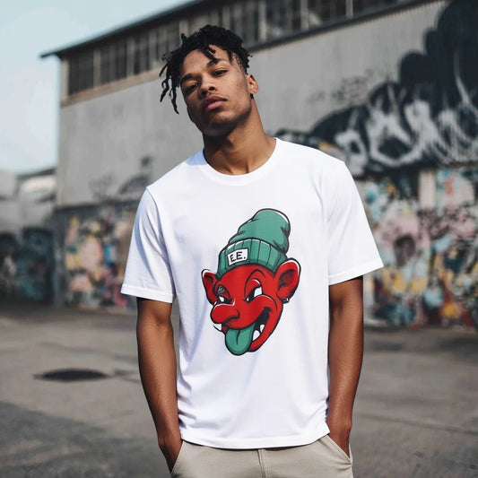 Graphic Tee Design | Men's Casual T Shirt | Cartoon Character Print Streetwear | Fashion Graphic Tee for Daily Wear