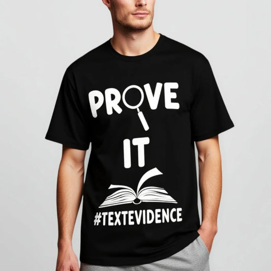 Men's Casual T Shirt Prove It Text Evidence Print Design for Daily Wear and School Activities Graphic Tee For Summer 2025