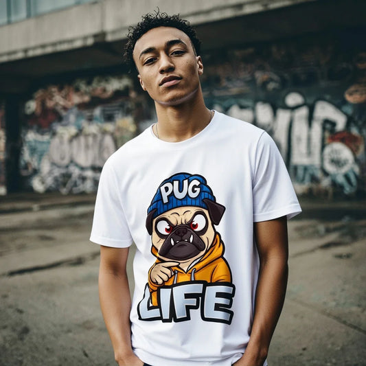 Fashion Graphic Tee Men's Casual T Shirt Cute Cartoon Dog Graphic Print Urban Streetwear Fashion Top