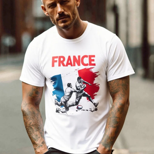 Fashion Graphic Tee Men's T Shirt France Flag Graphic Print Casual Streetwear Sports Fan Tee for Daily Wear and Events