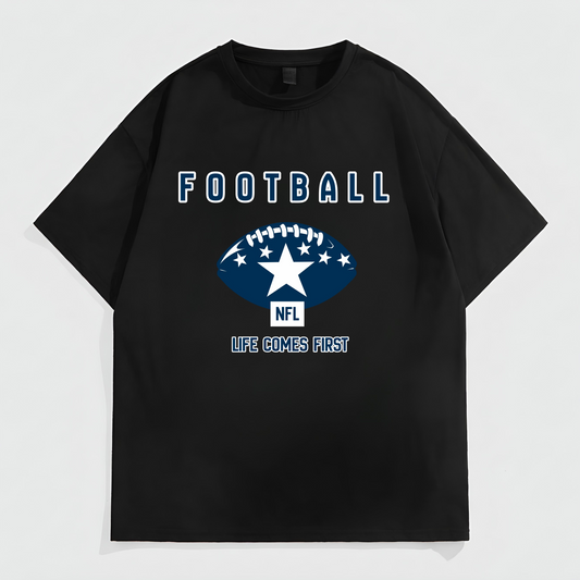 NFL Trendy Tees For Men Printed Crewneck Fashion T-Shirt For Men 2025 Summer Cotton Men's Tshirt