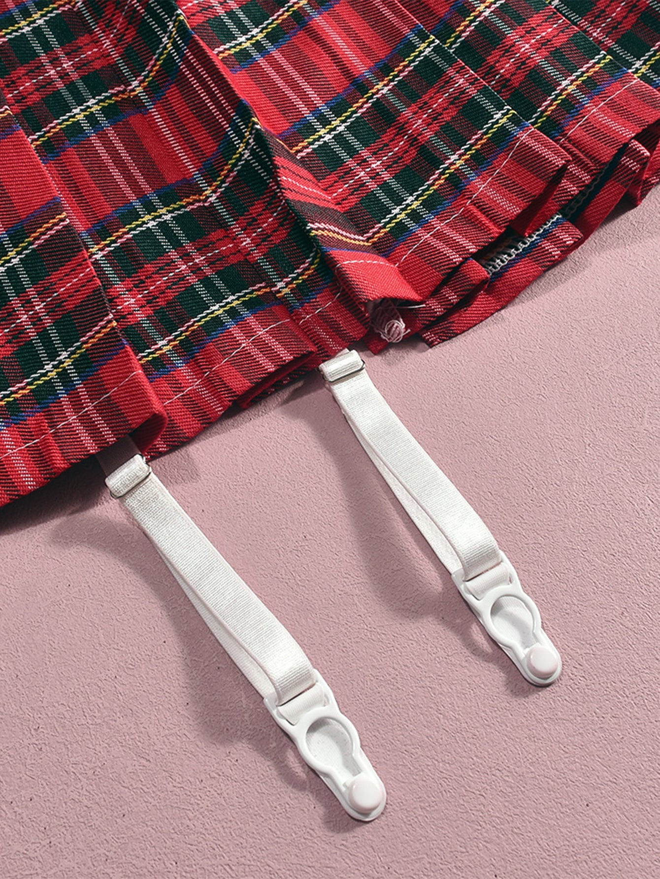 Women's Fall 2025 Sexy Lingerie Plunge Sheer Bra Tartan Tie High-Waist Brief Schoolgirl-Inspired Set Lingerie