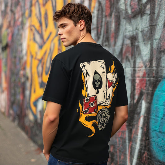 Loose Fit Short Sleeve Round Neck Casual T-Shirt Print Comfortable Breathable Men's Top Fashion Streetwear