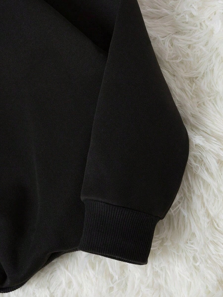 Casual Fit Hoodie Straight Sleeve Style Women's Sweatshirt Comfortable Loose Long Sleeve Crew Neck Pullover Top