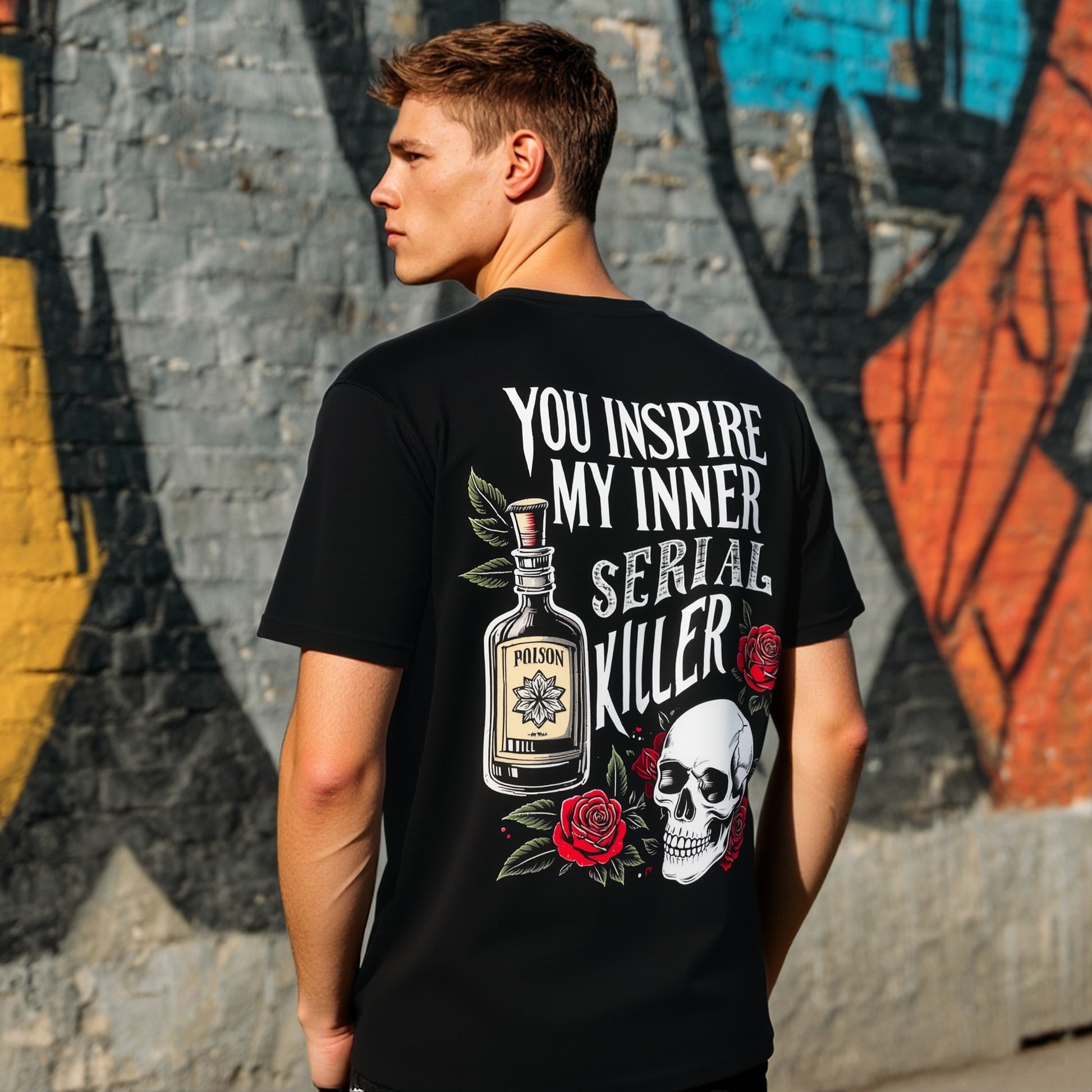 Loose Fit Short Sleeve Round Neck Casual T-Shirt Print Comfortable Breathable Men's Top Fashion Streetwear