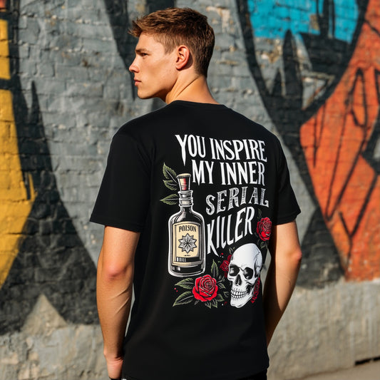 Loose Fit Short Sleeve Round Neck Casual T-Shirt Print Comfortable Breathable Men's Top Fashion Streetwear