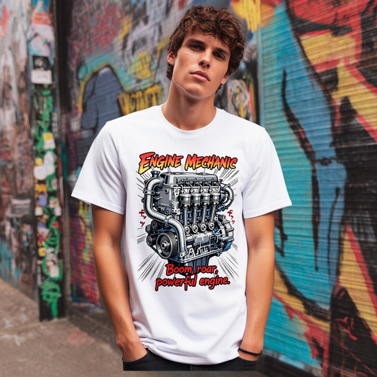 Casual Round Neck Short Sleeve T-Shirt Regular Fit Print Men's Fashion Top Comfortable Breathable Streetwear
