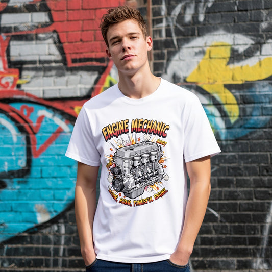 Casual Round Neck Short Sleeve T-Shirt Regular Fit Print Men's Fashion Top Comfortable Breathable Streetwear