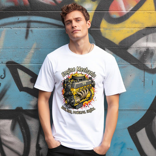 Casual Round Neck Short Sleeve T-Shirt Regular Fit Print Men's Fashion Top Comfortable Breathable Streetwear