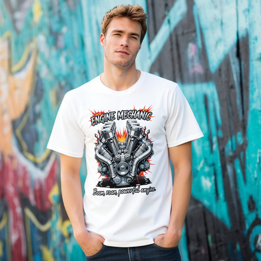 Casual Round Neck Short Sleeve T-Shirt Regular Fit Print Men's Fashion Top Comfortable Breathable Streetwear
