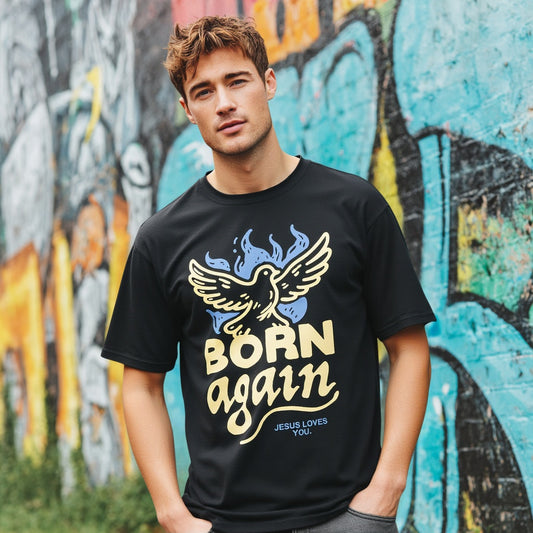 Loose Fit Short Sleeve Round Neck T-Shirt Print Casual Style Men's Top Comfortable Breathable Streetwear