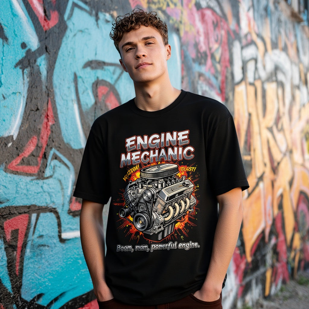 Loose Fit Short Sleeve Round Neck Casual T-Shirt Print Comfortable Breathable Men's Top Fashion Streetwear