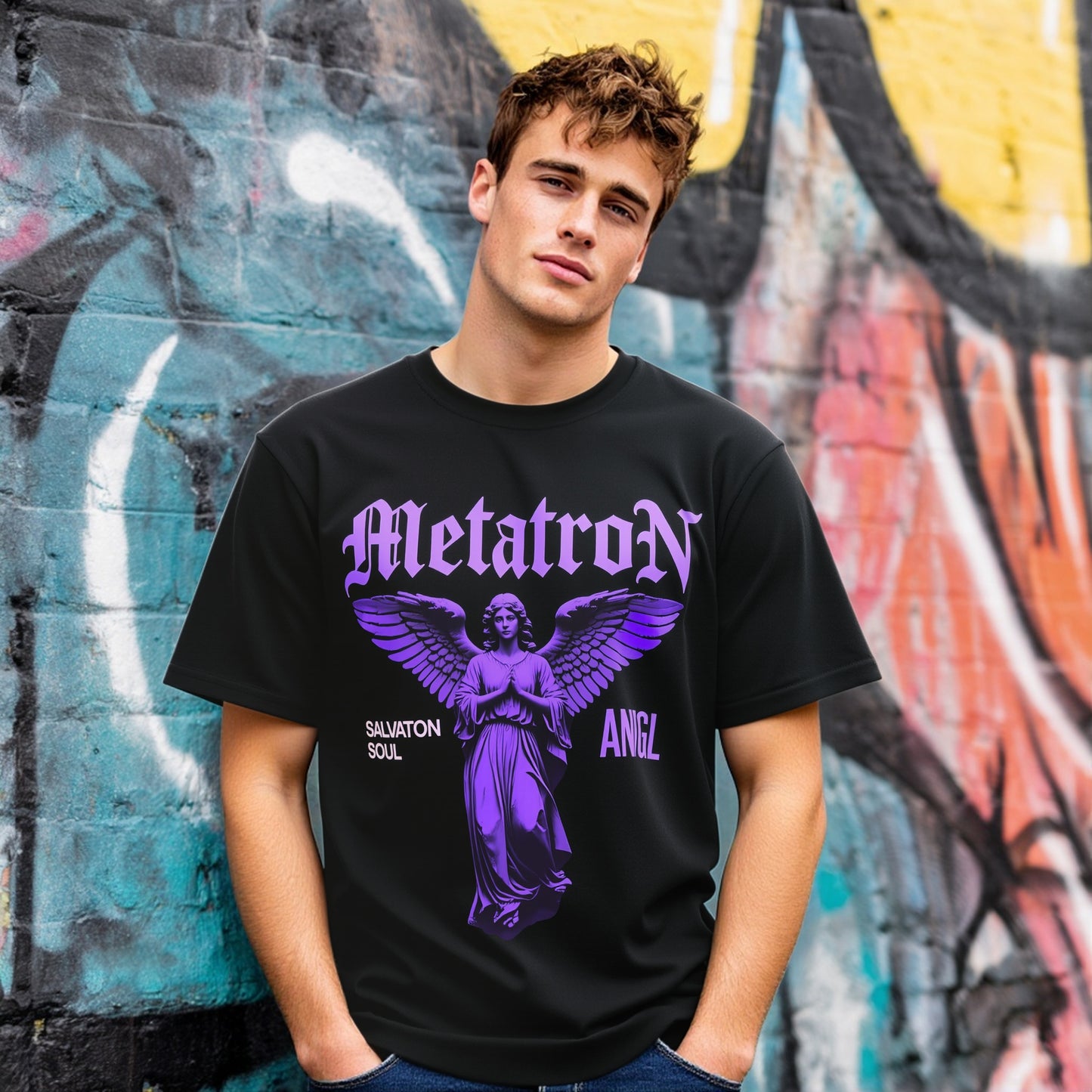 Loose Fit Short Sleeve Round Neck Casual T-Shirt Print Comfortable Breathable Men's Top Fashion Streetwear
